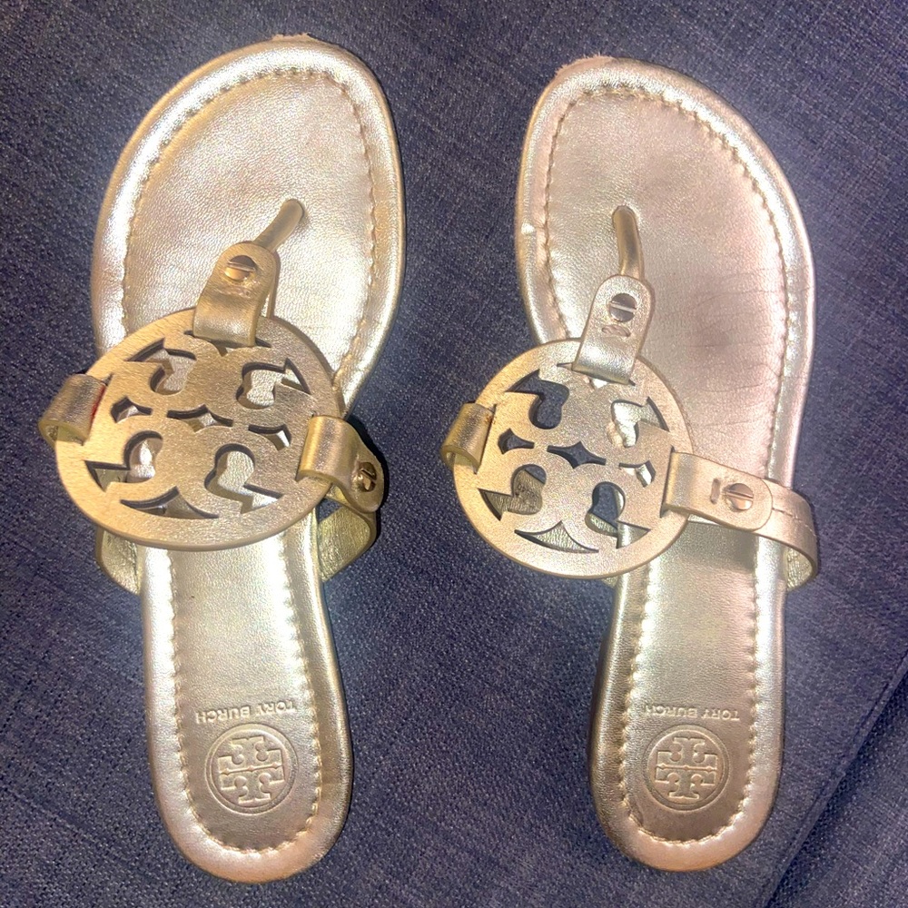 TORY BURCH MILLER GOLD SANDALS